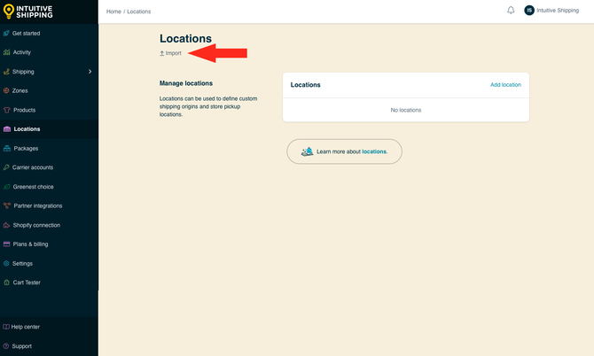 IS - Locations - Import