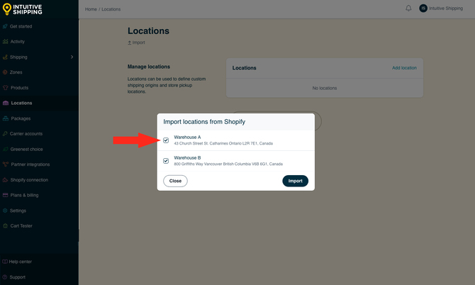 IS - Locations - Select Import Locations