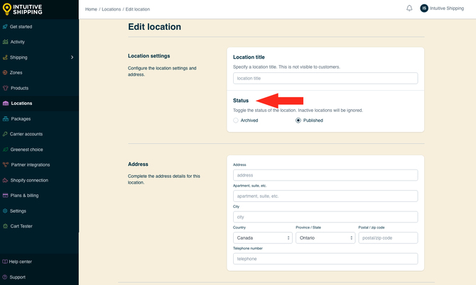 IS - Locations - Status
