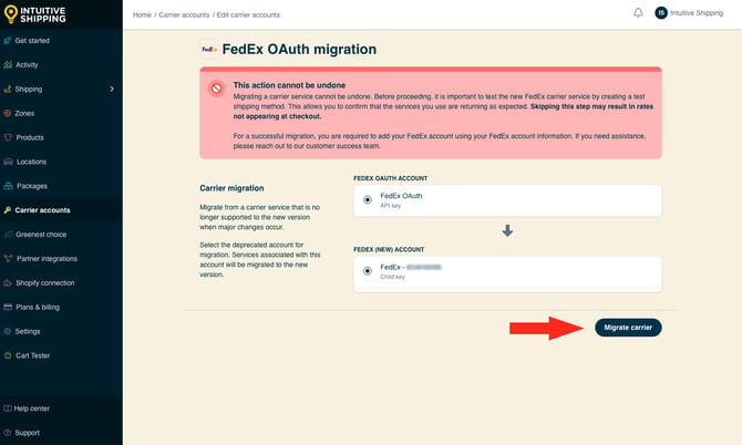 IS - Migrate FedEx - Migrate Carrier Button-3