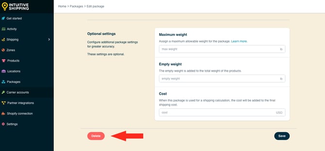 IS - Packages - Delete Box