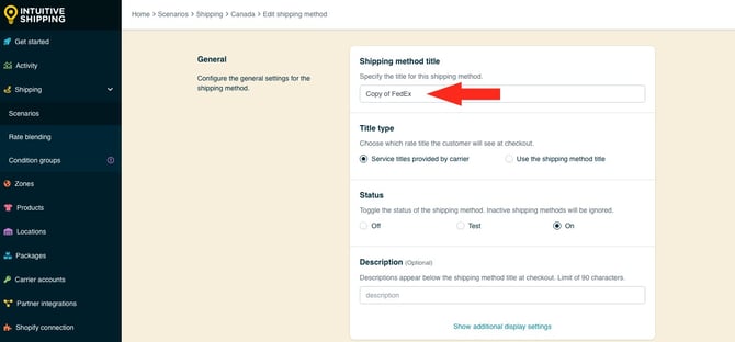 IS - Parcel Service Shipping Method  - Edit Copy Title FedEx
