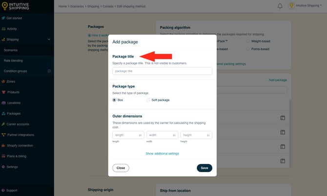 IS - Parcel Service Shipping Method - Add Package Title