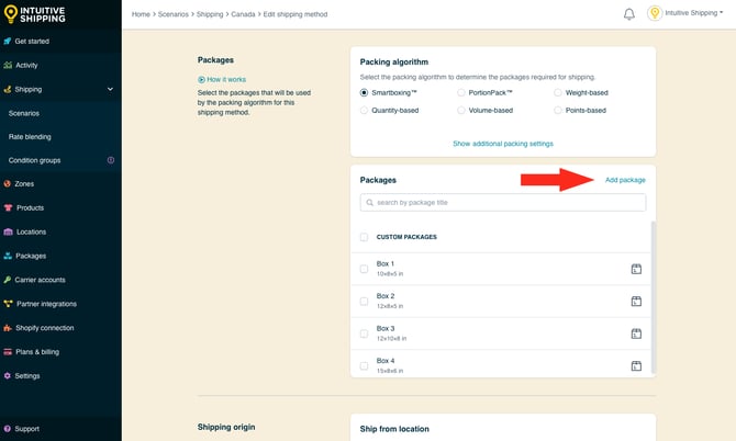 IS - Parcel Service Shipping Method - Add Package