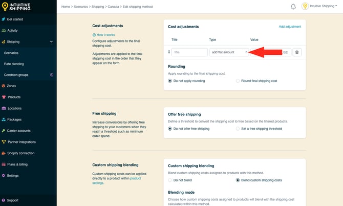 IS - Parcel Service Shipping Method - Cost Adjustment 1 Method