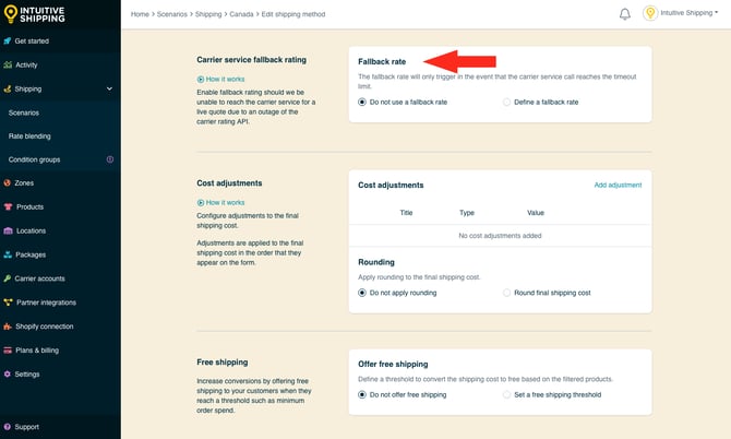 IS - Parcel Service Shipping Method - Fallback Rate