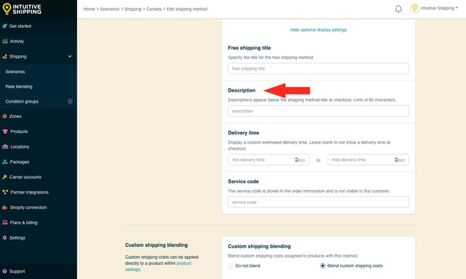 IS - Parcel Service Shipping Method - Free Shipping Threshold Description