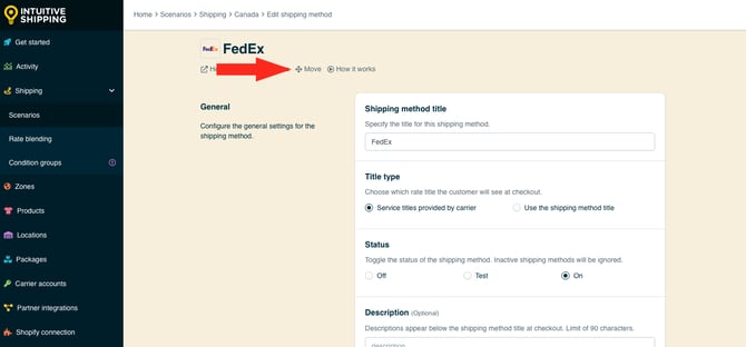 IS - Parcel Service Shipping Method - Move FedEx
