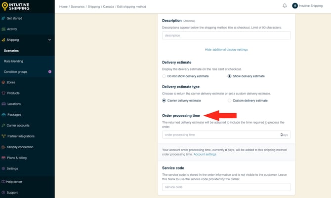 IS - Parcel Service Shipping Method - Order Processing Time-2