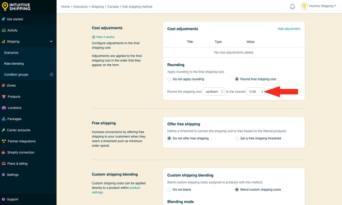 IS - Parcel Service Shipping Method - Rounding Amount