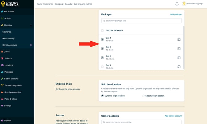 IS - Parcel Service Shipping Method - Select Specific Packages