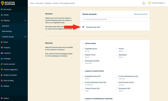 IS - Parcel Service Shipping Method - Standard Retail Rates