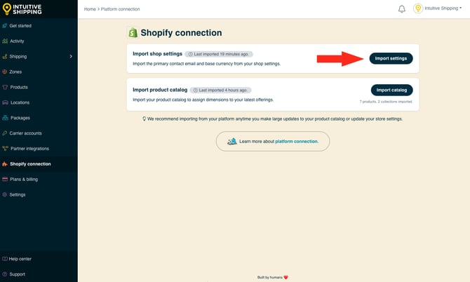 IS - Platform Connection - Import Settings