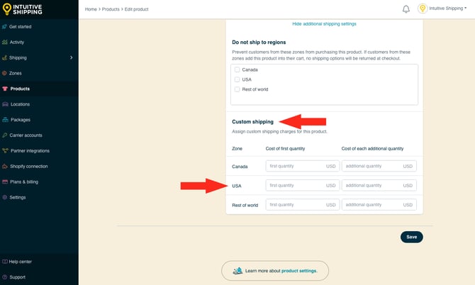 IS - Products -  Custom Shipping