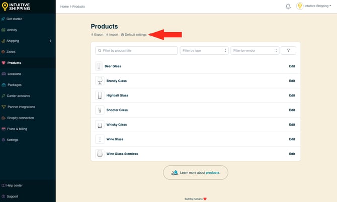 IS - Products -  Default Settings
