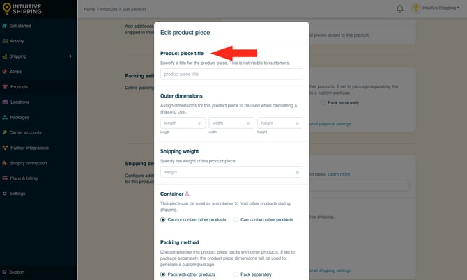IS - Products - Add Product Piece Title