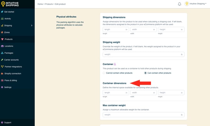IS - Products - Container Dimensions
