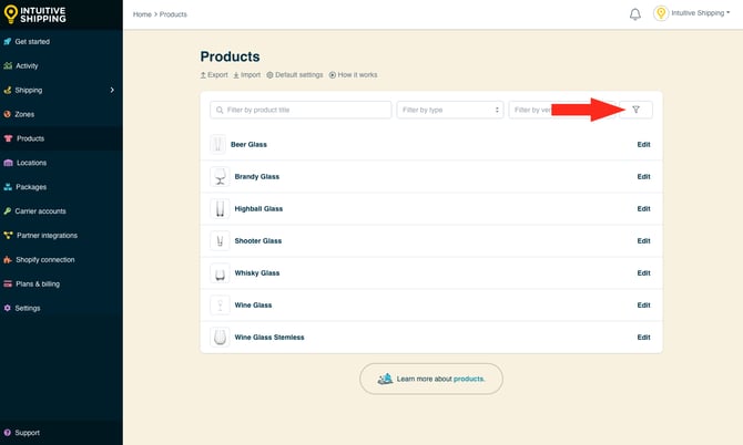 IS - Products - Filter Button
