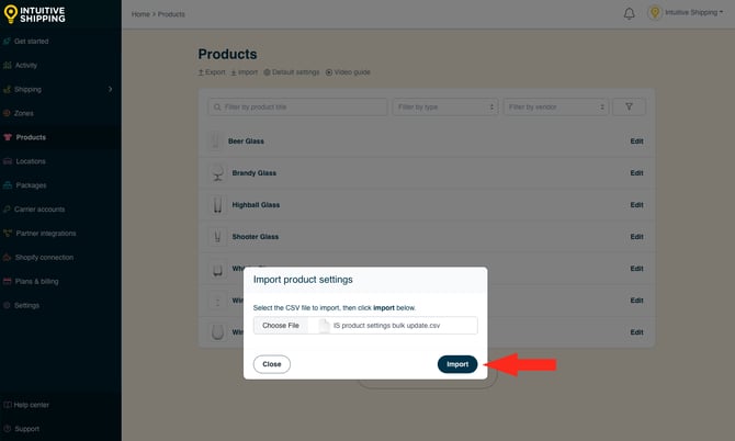 IS - Products - Import Button