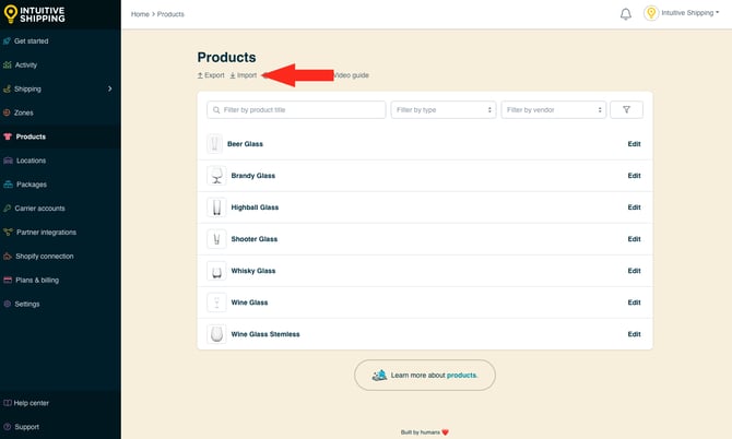 IS - Products - Import Settings