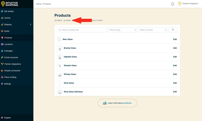 IS - Products - Import