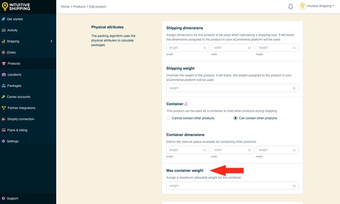 IS - Products - Max Container Weight