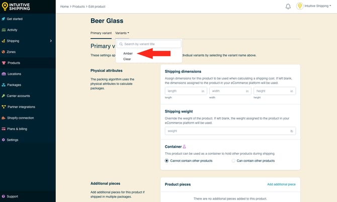 IS - Products - Variants Dropdown
