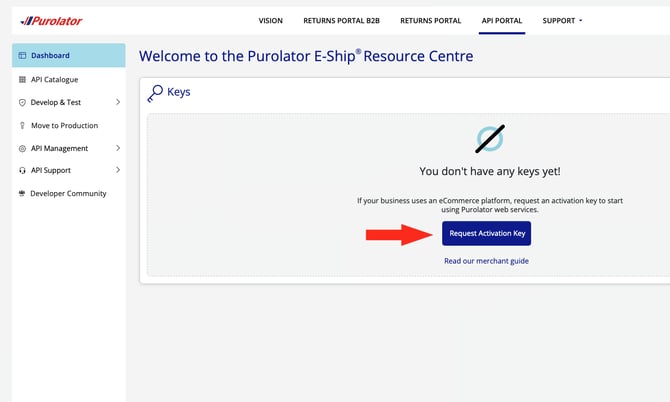 IS - Purolator - Request Activation Key