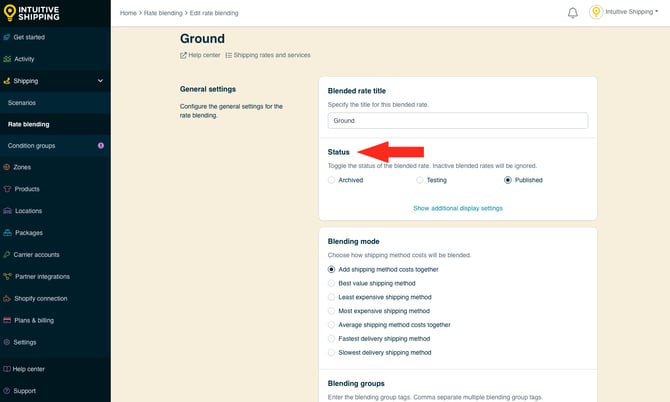 IS - Rate Blending - Advanced Status Reference