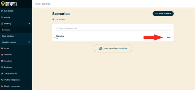 IS - Scenario - Edit Standard Shipping Scenario