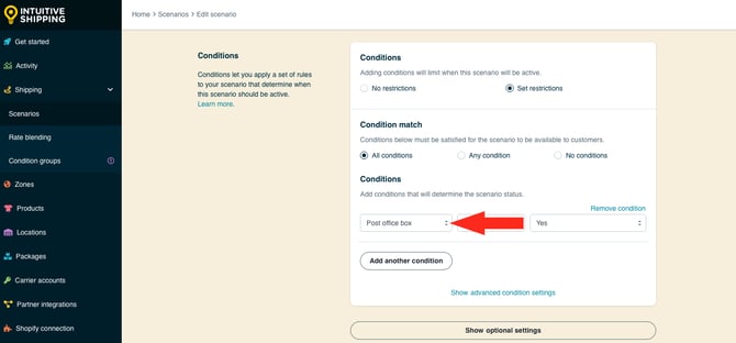 IS - Scenario - PO Box Condition Type