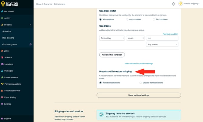 IS - Scenarios - Conditions Products With Custom Shipping
