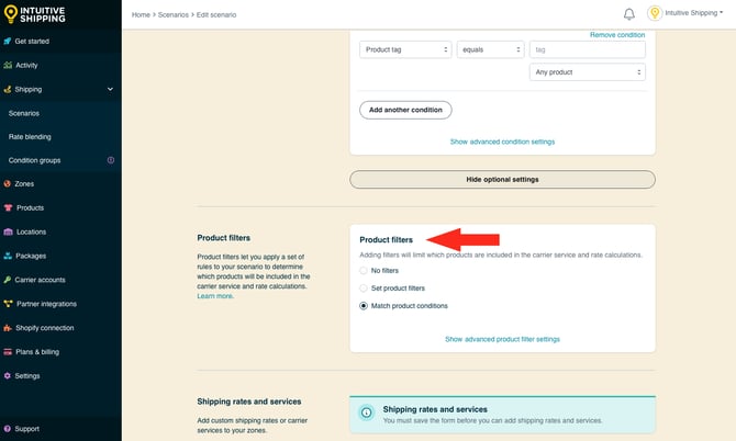 IS - Scenarios - Edit Product Filters