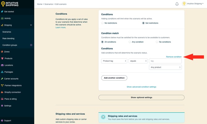 IS - Scenarios -  Remove Condition