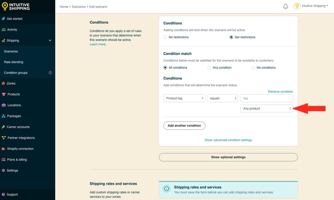IS - Scenarios - Select Additional Product Setting