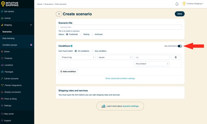 IS - Scenarios - Conditions Has Restrictions
