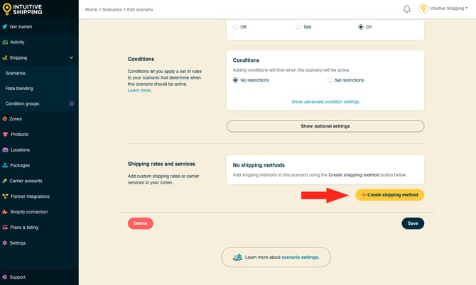 IS - Scenarios - Create A Shipping Method
