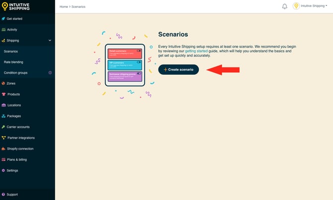IS - Scenarios - Create First Scenario Button