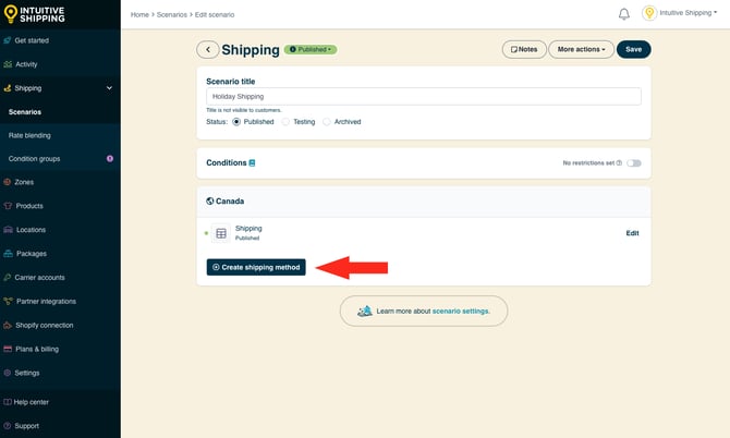 IS - Scenarios - Create Shipping Method