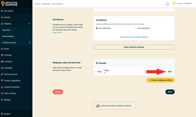 IS - Scenarios - Edit FedEx Shipping Method Canada-1