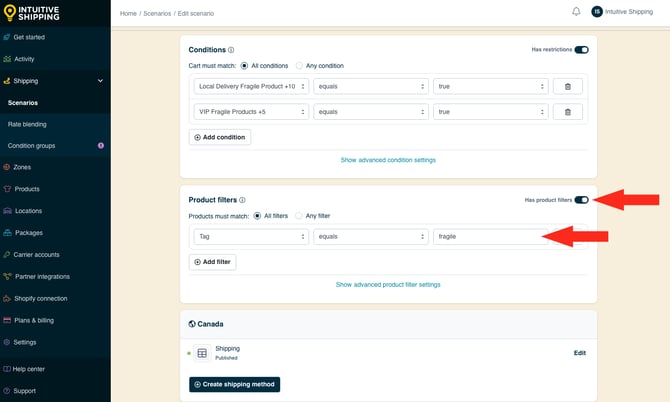 IS - Scenarios - Filters Products With Fragile Tag