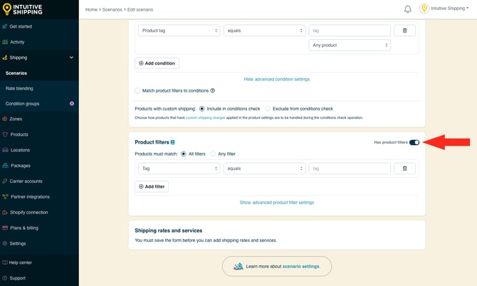 IS - Scenarios - Has Product Filters