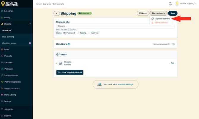 IS - Scenarios - More Actions Duplicate Scenario
