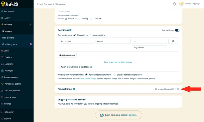 IS - Scenarios - No Product Filters Set