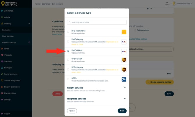 IS - Scenarios - Parcel Service Select FedEx OAuth
