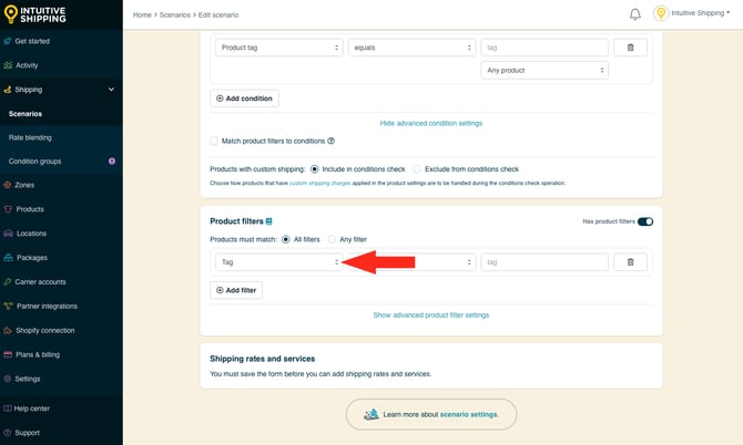 IS - Scenarios - Product Filter Type