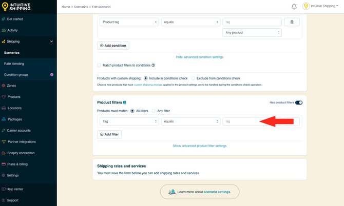 IS - Scenarios - Product Filter Value