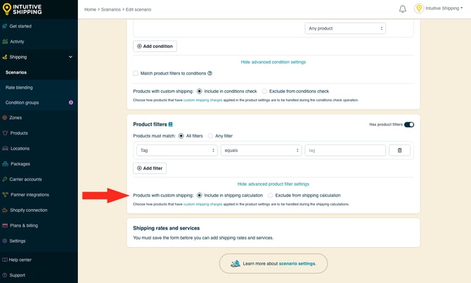 IS - Scenarios - Product Filtering Custom Shipping Charges