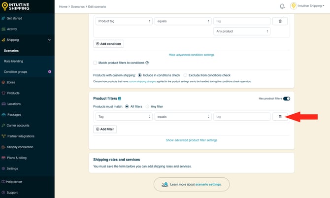 IS - Scenarios - Remove Product Filter