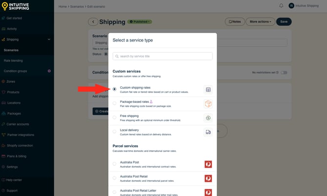 IS - Scenarios - Select Custom Shipping Rates-2